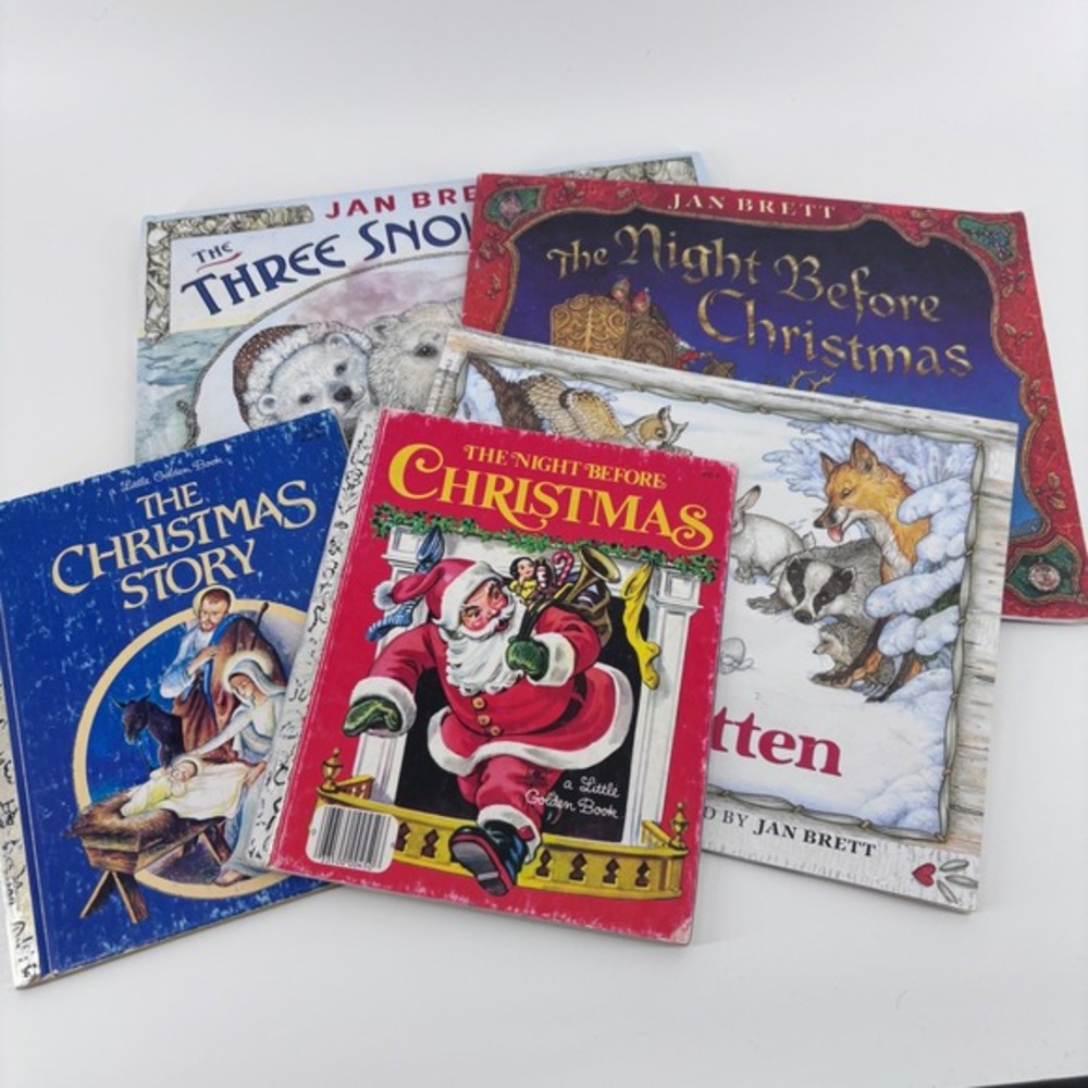 Vintage Little Golden Books Christmas Bundle Jan Brett Night Before Christmas